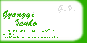 gyongyi vanko business card